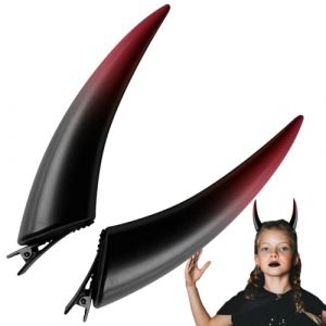 Clip sur cornes de diable, cornes de diable gothiques, Casque de vampire démon pour femmes, Coiffe de vampire démon pour femme, pinces à cheveux d'Halloween, costume de du (yiyuyo, neuf)