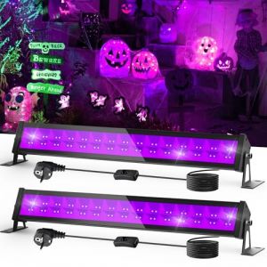 NATPOW 2 Pi&egrave;ces Lumiere Noire UV 36W, 395-400nm Lampe UV Puissant, IP65 Etanche LED UV avec Prise et 1.5M C&acirc;ble, Projecteur UV pour Halloween F&ecirc;te Peinture Corporelle Maquillage Fluo (LKA2 Store, neuf)