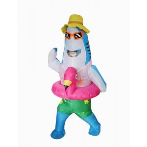 FXICH Costume de requin gonflable pour adulte - Costume de fête amusant pour Halloween - Bleu (costume de requin gonflable bleu) - costume de requin gonflable (FXICH, neuf)