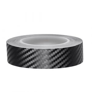 Juttzzei Film Carbone Voiture, 12mm x 10M Carbone Adhésif, PVC Bande Autocollante Voiture, Autocollant Carbone pour Voiture, Moto, Bateau et Modélisme (Carbone Noir) (Juttzzei, neuf)