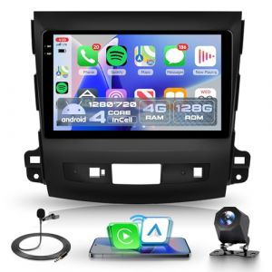 4G+128G Sans Fil Carplay Android Autoradio pour Mitsubishi Outlander 2/Peugeot 4007/Citroen C-Crosser 9 Pouces Incell &Eacute;cran Autoradio Android Auto GPS Navi WiFi Bluetooth FM/RDS EQ/SWC Cam&eacute;ra de Recul (Rimoody Direct, neuf)