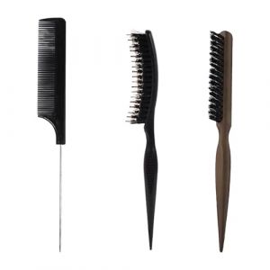 Lot de 3 brosses &agrave; cheveux en poils de sanglier naturels, brosses &agrave; cheveux et peigne pour homme et femme, brosses &agrave; cheveux avec peignes, ensemble de brosses de coiffure et peignes (cunsheng, neuf)