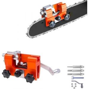 Affuteur Chaine Tron&ccedil;Onneuse, &agrave; Manivelle Affuteuse De Chaine Tronconneuse,&eacute;Quip&eacute; 3 T&ecirc;Te De Meulage En Alliage Durable,Type Universel,Pour Tous Les Types De Tronconneuse Et Travaux De B&ucirc;Cheronnage (A) (Flanliy-EU, neuf)