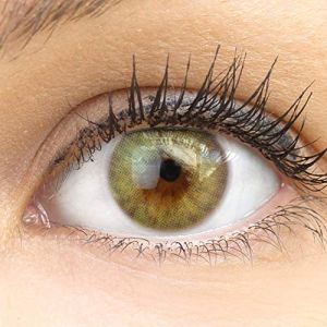 Glamlens lentilles de couleur vert vertes naturelles colorées très haute opacité Bozen Green + étuis à lentilles de contact | 1 paire (2 pièces) | DIA 14.00 | sans correction | 0,00 Dioptries (MeralenS, neuf)