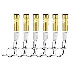 sourcing map E14 Candélabre Base Ampoule Prise Support avec Fil 3 Pouce Pale Gold Bougie Couvertures Manchons Trousse 6 Ensembles (Weisser Berg, neuf)