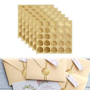 Autocollants de Sceaux d'Enveloppe de Coeur,Personnalisés Autocollants d'Invitations de Mariage Étiquettes de Sceaux de Relief Auto-Adhésives pour des Faveurs Invitation,Stickers Mariage,150 Pièces,Or (TOPREOW, neuf)