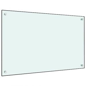 AUVYI Cr&eacute;dence de Cuisine en Verre Tremp&eacute; - 80 x 50 cm - Blanc - Protection Anti-&eacute;claboussures pour Cuisini&egrave;re (AUVYI EU, neuf)