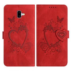 Mo-Beauty Coque Samsung Galaxy J6 Plus 2018, Housse Samsung J6 Plus 2018, Etui Housse en Cuir Pochette Clapet Portefeuille Rabat Porte Carte Magn&eacute;tique Flip &Eacute;tui pour Galaxy J6 Plus 2018(Rouge) (DShine EU Store, neuf)