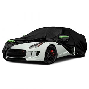 Bâche pour Voiture Exterieur pour Jaguar F-Type 2014-2022, 210T Noir Housse de Protection Impermeable Anti UV Neige Poussière avec Fermeture éclair de Porte Latérale (raisetty, neuf)