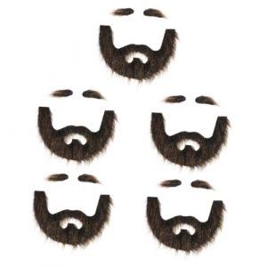 Beaupretty 5 Ensembles habiller la barbe accessoire de cosplay de pirate fausse barbe moustache à barbe complète fausse longue barbe décor de barbe adultes fausse moustache peluche (lorianca, neuf)