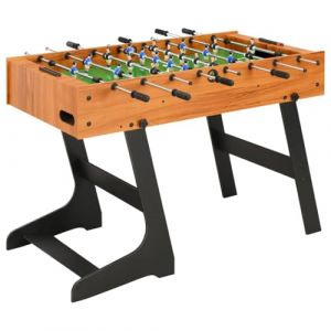 vidaXL Table de Football Pliante Table de Baby-Foot Chambre Salle de Jeux Robuste Durable Maison Intérieur Enfants Adulte 121x61x80 cm Marron Clair (vidaXL FR, neuf)