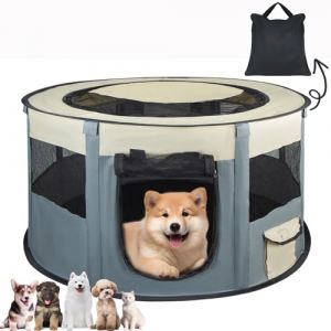 Parc Chien, Pliable 72 x 40cm Parc pour Chien Interieur et Extérieure, Parc a Chiots en Tissu Oxford Imperméable, Portable Parc pour Petits Animaux, Chats, Chiens, Lapins (xiruiamz, neuf)