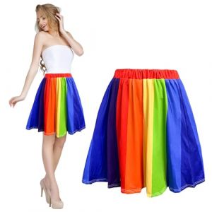 Bseical Costume de carnaval pour femme, jupe en tulle pour femme, tutu pour femme, jupe longue arc-en-ciel, robe de danse, Arc-en-ciel, XL (JNDMYCAL, neuf)