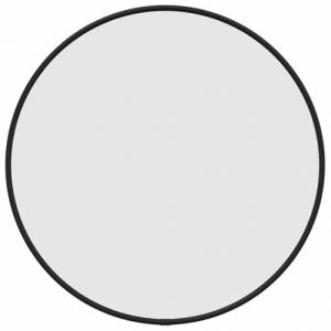 vidaXL Mural Miroir de Maquillage Coiffeuse Cosmétique Décoration de Chambre à Coucher Salle de Bain Salon Intérieur Noir Ø 40 cm Rond (vidaXL FR, neuf)