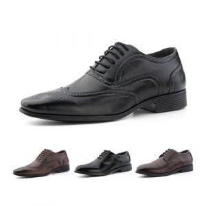 Hitmars Chaussure Homme Derby Oxford Homme Chaussures Cuir Brogues Mariage Lacets Chaussure Ville Business Dressing Chaussure Noir 46 EU (Free Mobile OU, neuf)