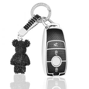 OFF WE GO Coque Cl&eacute; Etui Cles pour Mercedes Benz A B C E G S SL CLS Klasse SLC CLA GLB GLC GLE GLS W205 S205 C205 A205 C260L &Eacute;tui Cl&eacute;s Boitier Cl&eacute; Voiture Protecteur Cl&eacute; Voiture avec Porte-cl&eacute;s, Noir (OFF WE GO, neuf)