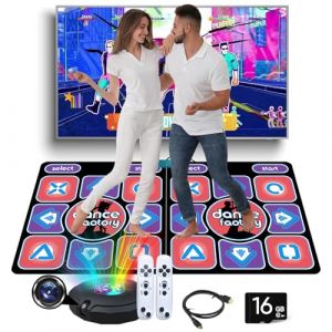 Tapis de danse HDMI avec caméra, pour TV, Tapis de Danse pour Enfants et Adultes, pour deux utilisateurs avec manette sans fil, 16 Go, Tapis de Jeu antidérapant, pour le fitness et la danse (A) (MISOO MISU, neuf)