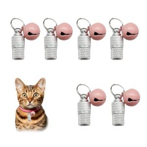 6Pcs Tube D'&eacute;tiquette D'identification de Chat, Tube d'&Eacute;tiquette Porte-Adresse, Pendentifs D'adresse Personnalis&eacute;s pour Chiens et Chats, pour Chien, Chat, Animau de Compagnie (Zynqo, neuf)