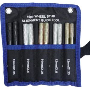 RIODEMBO 10-Pièces Goupilles d'Alignement de Goujon de Roue, Outil Aide Au Changement Roue Compatible avec la Plupart des Voitures européennes M12 x 1.25, M12 x 1.5, M14 x 1.25, M14 x 1.5, M15 x 1.25 (RIODEMBO, neuf)
