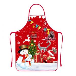 Tablier de No&euml;l, Tablier de P&egrave;re No&euml;l, Tablier de Cuisine, Tablier de Cuisine de No&euml;l, Tablier Rouge de No&euml;l Tablier de Imprim&eacute;, pour femme Tablier de famille Nouveau genre Tablier P&egrave;re No&euml;l (TANGYUMENG STORE, neuf)