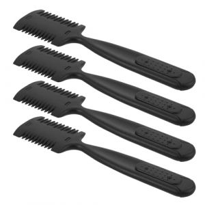 Mikikit Peigne Rasoir Multifonction 4 Pièces Noir – Outil de Coiffure Professionnel à Lame Texturisante pour Effiler et Couper Cheveux Fins et Épais – Peigne à Effiler Ergonomique pour (Famidago, neuf)