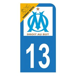 Autocollant Stickers Plaque immatriculation Scooter Moto 13 Club Om Olympique de Marseille Foot Bleu (Digital Sticker, neuf)