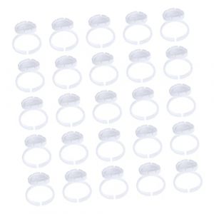 EXQUIMEUBLE Lot De 100 Coupelles &agrave; Pigments Pour Extensions De Cils, Supports En Plastique Blanc Solide, Anneaux Brod&eacute;s De Fleur, Adapt&eacute;s Pour Maquillage Professionnel Et Accessoires De Beaut&eacute; (MLOOZK, neuf)