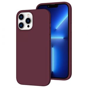 K TOMOTO Compatible avec IPhone 13 Pro Max pour Femme Et Homme, [Protection Int&eacute;grale] [Doux Au Toucher] Coque De T&eacute;l&eacute;phone en Silicone Souple Antichoc pour IPhone 13 Pro Max 6,7", Rouge Vin (K TOMOTO&reg;  FR, neuf)