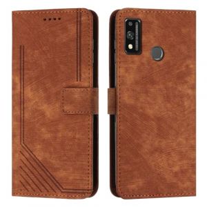 XFDSFDL&reg; Cas de pour Honor 8X / 9X Lite JSN-L21/22/23 (6,5 Pouces) PU Cuir Housse Flip Coque Impression de Stries avec Support Magn&eacute;tique Fermeture Portefeuille &Eacute;tui de Protection Marron (LingDan, neuf)