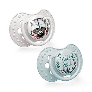 LOVI sucette 0-2 mois, Sucettes pour bébés avec tétine en silicone, Embout dynamique, Sans BPA, Collection Wild Soul, 2 pièces, Bleu (MADI HEALTH, neuf)