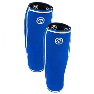 Rehband Manchon de mollet/tibia en néoprène, bandage de compression pour le mollet et le tibia, protection tibia pour les soulevés de terre et crossfit, Couleur:Bleu - 1 Paire, Taille:M (Rehband, neuf)