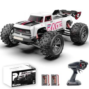 Voiture télécommandée, 1/16 RC, Auto de course à haute vitesse 40 km/h, Monster Truck tout-terrain 4WD IPX4 étanche, Camion télécommandé avec 2 batteries, Buggy RC tout-terrain (DiXingTech-EU, neuf)