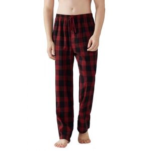 Jveyvth Pantalon de Pyjama Pour Homme, Pantalon de Nuit à Carreaux En Flanelle de Coton, Pantalons de Pyjama Avec Poches Et Braguette Boutonnée (CSEASY, neuf)
