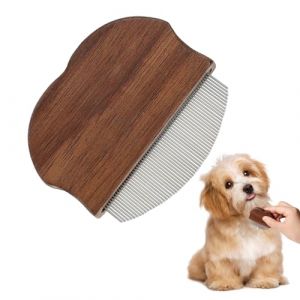 Peigne Pour Animaux | Brosse Sous Poil Chat Manche Bois Courbé | Outil Toilettage Chiot Chat Cheval Maison (WangYanWeiShangMao, neuf)