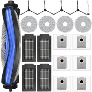 20 pièces d'accessoires pour aspirateur robot Ecovacs Deebot T50 Omni / T50 Pro Omni : 1 brosse principale, 6 sacs à poussière, 4 serpillères, 4 filtres, 4 brosses latérales, 1 brosse de nettoyage. (AZbeater, neuf)
