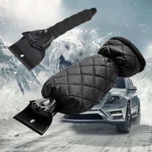 FairyPeach Grattoir Glace Voiture avec Gant, Gratte Glace Voiture Professionnel, Grattoir &agrave; Glace avec Gant Raclette Pare Brise, Raclette Grattoir Pare Brise Voiture Gant Doux Durable, Grattoir Vitre (XIANT, neuf)
