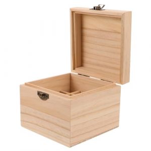VICASKY Bo&icirc;te de Rangement en Bois 16 Compartiments 10 Ml pour Huiles Essentielles et Vernis &agrave; Ongles, Organisateur Porte-flacons D'aromath&eacute;rapie, Coffret de Voyage Pratique pour Maison, (Micanties, neuf)