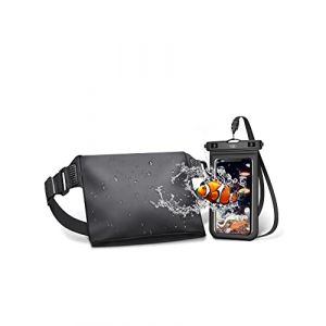 YOSH 2 en 1 Sac &Eacute;tanche et Pochette &Eacute;tanche Smartphone, Etui Pochette Imperm&eacute;able &agrave; Ceintur avec Ceinture R&eacute;glable pour Camping Nautique Kayak P&ecirc;che Rafting Natation (Gelin-Tech, neuf)