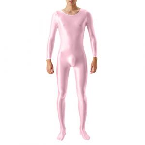 Body de compression pour homme - Effet mouillé - T-shirt de compression Rashguard à manches longues - En latex - Avec pantalon de compression - Survêtement de fitness - Gym - Yoga, Rose, M (SDFKLJV, neuf)