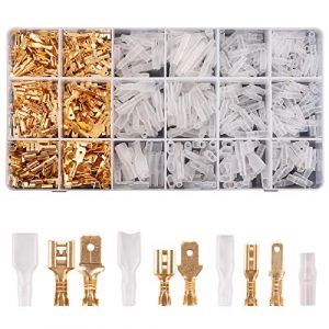 Kinstecks ​​600PCS 2.8mm 4.8mm 6.3mm Fil Connecteur Spade M&acirc;le et Femelle Rapide Fil Splice Bornier &agrave; sertir avec Kit de manchon isolant Assortment pour DIY V&eacute;hicule de moto &eacute;lectrique (kinstecks, neuf)