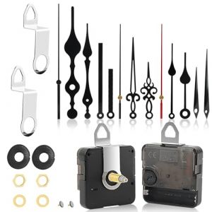 2 Pièces Mécanisme Mouvement d'Horloge, Mouvement d'Horloge Silencieuse, Mécanisme Horloge à Pile, avec 5 Paires Horloge Aiguilles, pour Remplacement et Rechange Bricolage d’Horloge (18 mm,24mm) (STOREMOSELLI, neuf)