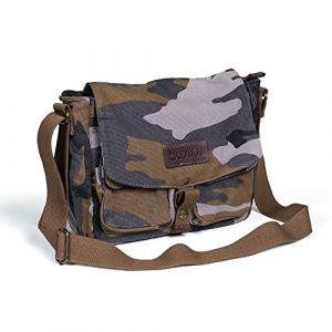 Gootium Sac &agrave; bandouli&egrave;re en toile - Sac &agrave; bandouli&egrave;re vintage militaire, camouflage, Durable, militaire, vintage (OtiumBags, neuf)