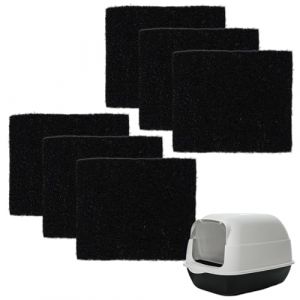 SULIUDAJI 6 Pièces Filtre à Charbon Actif pour Sable de Chat Filtre à Grain de Chat Filtre à Charbon Actif pour Bac À Litière Chats À Couvercle et Bac Chats (UAB WSVLKE LT, neuf)