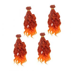 BESTYASH Postiche Bouclée de Poupée DIY 4Pcs 15Cm Résistante à la Chaleur Accessoires de Poupée pour Garçon et Filles Cheveux Bouclés Réalistes (Feast of Yan, neuf)