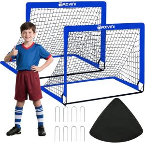 MAXVINI Cage de Foot pour Enfant Exterieur 90x74x74cm Lot de 2 But de Foot Exterieur de But Indoor/Outdoor Set Pop-Up Pliable Cage Foot Enfant Exterieur Adapté Aux Jardins, Aux Plages (Fullucky, neuf)