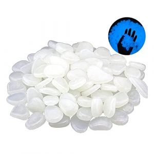 300 Pièces Lumineux Cailloux, Pierres Lumineuse Exterieur, Pierres Fluorescentes, Galets Phosphorescents, Décoratives pour Jardin Chemin Piscine Aquarium Éclairage de Nuit (Lwtsrp, neuf)