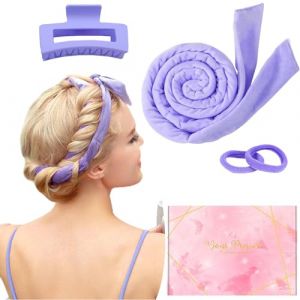 Boucle Sans Chaleur,Boudin Cheveux Rouleau Cheveux Sans Chaleur Heatless Hair Curlers Velours Bigoudi Boucle Cheveux Rouleau à Cheveux Sans Chaleur Heatless Curling Rod Headband de Coiffure Bricolage (haiju-EU, neuf)