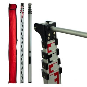 TELEMESS Altim&egrave;tre 5 m &ndash; Tige de mesure t&eacute;lescopique avec crochet pliable &ndash; Pr&eacute;cision millim&eacute;trique &ndash; Pour halls, v&eacute;hicules, camions, inspection ETC, contr&ocirc;le de hauteur de v&eacute;hicule (GEORADIAN, neuf)