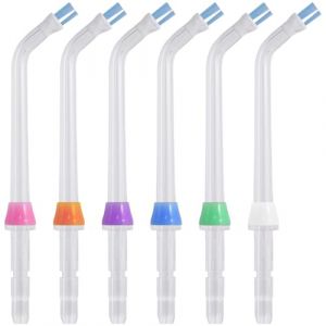Lot de 6 Embouts de Rechange pour Hydropulseur, 11.5 cm R&eacute;utilisable Lave-Bouche Buse D'irrigateur Dentaire, Dentaires Hygi&egrave;ne Embouts pour Nettoie Implants Couronnes Bridges (ChaoYan, neuf)