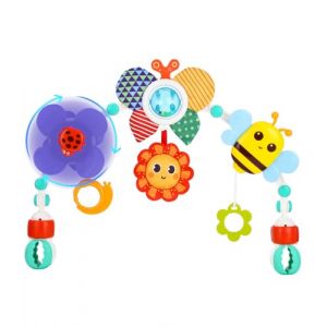 TIDEVAN Arche Eveil Bebe Arche de Poussette Bebe Arche d'Éveil pour Poussette, Jouets Sensoriels Suspendu Clip Ajustables Convenant à la Plupart des Poussettes pour 0-3an Bébé Garçons Filles (Abeille) (CAFARO VALENTINA, neuf)